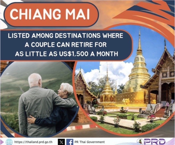 Chiang Mai Listed among destinations where a couple can retire for as little as US$1,500 a month